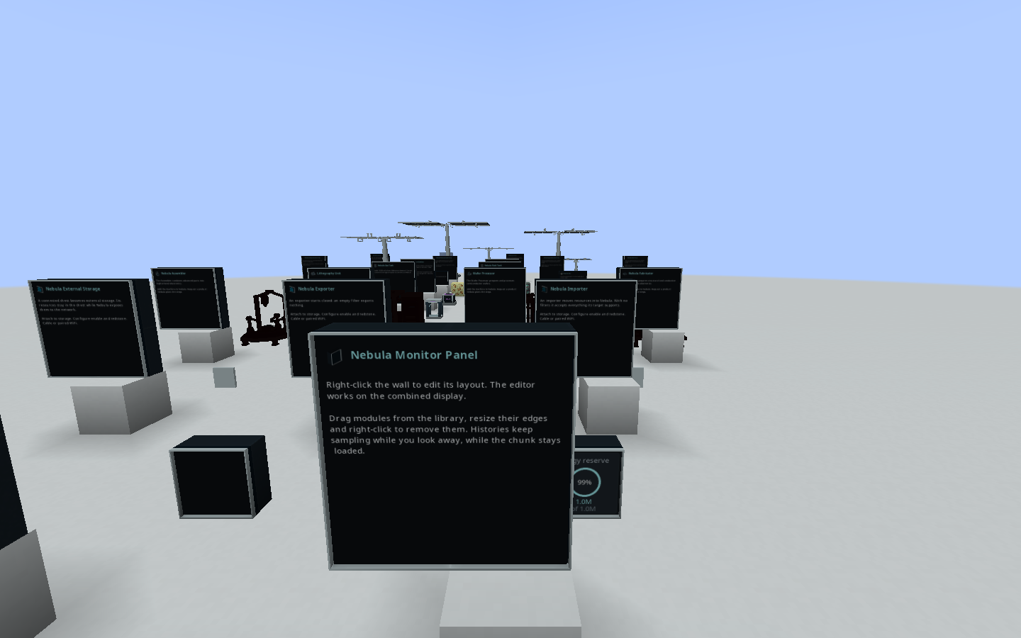 Nebula Monitor Panel — Captured in Minecraft